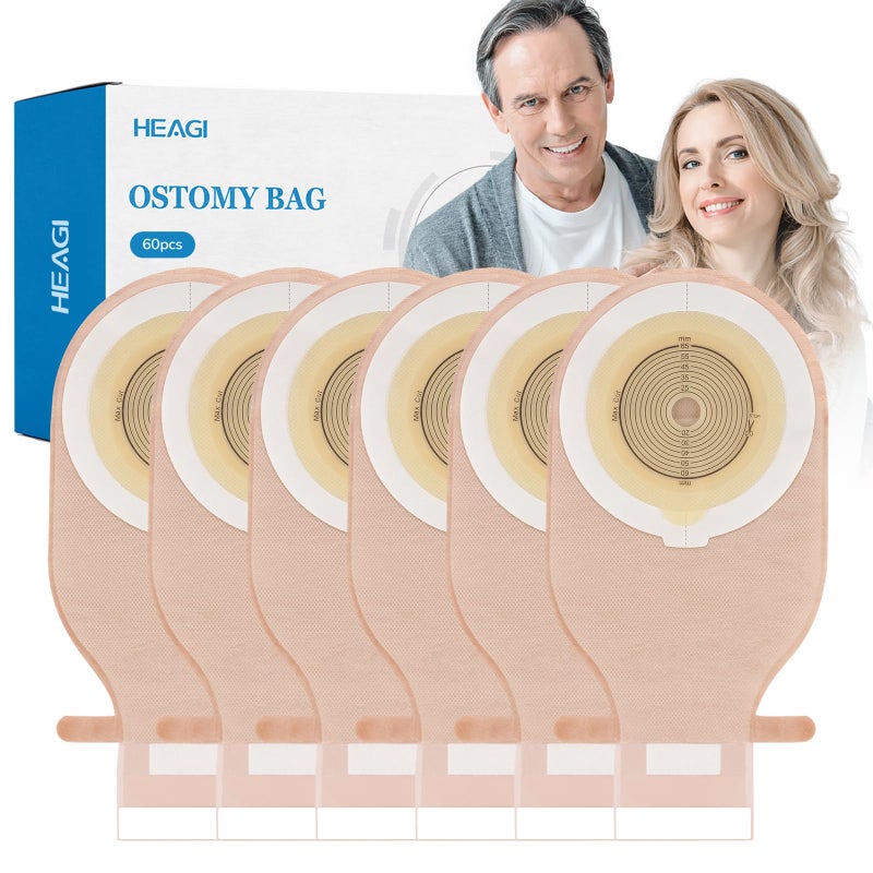 60 PCS Colostomy Bags Ostomy Supplies 15 mm65 mm Ostomy Drainable Pouch for Ileostomy Stoma Care Ostomy Bags with Hook and Loop Cut to Fit